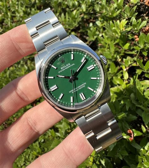 rolex oyster perpetual ref. 126000 - green dial|rolex oyster perpetual 41mm blue.